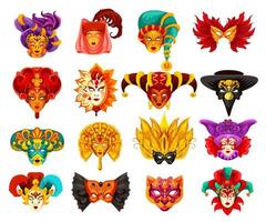 Vector Venetian carnival masquerade masks