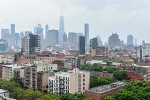 vista aérea del bajo manhattan, incluido el bowery y el barrio chino. foto