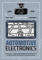 Car electronics online store retro poster