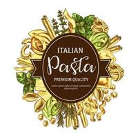 Italian pasta icon with pastry food and seasoning vector