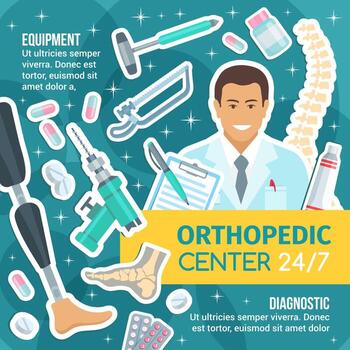 Orthopedics and traumatology medicine, vector