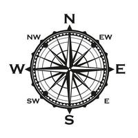 Rose of winds icon, vector navigator compass