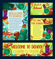 Back to school banner and greeting card design vector