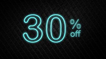 Cyan Neon banner with a discount and black friday. Sale marketing advertising.Ba video