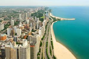 vista del horizonte de chicago y de la costa dorada foto