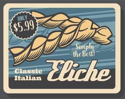 Italian pasta eliche sort, vector