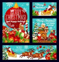 Merry Christmas holiday, vector greeting cards