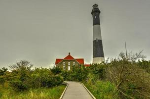 Fire Island Lighthouse. The lighthouse is located on the Great South Bay, southern coast of Long Island, New York. photo