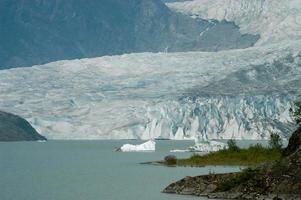 Mendenhall Glacier and lake in Juneau, Alaska. photo