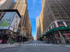 New York City - Apr 7, 2020 -  Empty streets of Midtown Manhattan during the Coronavirus epidemic in New York City. photo