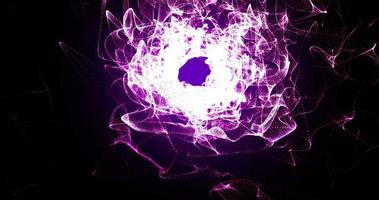 Abstract tunnel background with bright beautiful purple glowing iridescent energy magical waves and lines in high resolution 4k animation motion design video