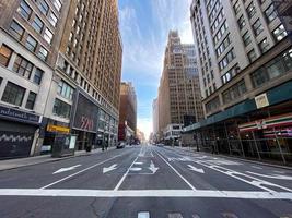New York City - Apr 7, 2020 -  Empty streets of Midtown Manhattan during the Coronavirus epidemic in New York City. photo