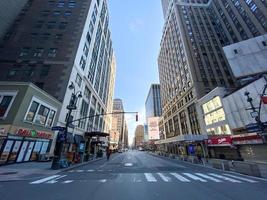 New York City - Apr 7, 2020 -  Empty streets of Midtown Manhattan during the Coronavirus epidemic in New York City. photo