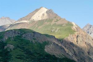 View of a mountain range in Denali National Park, Alaska on a bright summer day photo