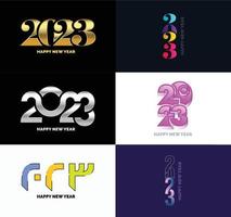 Big Set of 2023 Happy New Year logo text design 2023 number design template vector