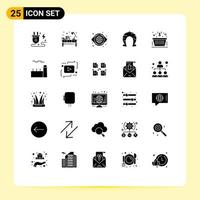 conjunto de 25 iconos de ui modernos símbolos signos para patricks herradura lugar de trabajo fortuna visión elementos de diseño vectorial editables vector