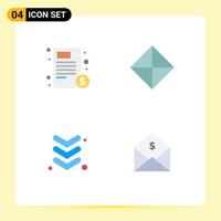 4 Thematic Vector Flat Icons and Editable Symbols of document arrow hospital sign keyboard Editable Vector Design Elements