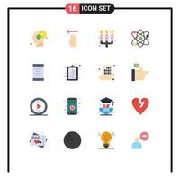 Modern Set of 16 Flat Colors Pictograph of mobile bio left lab light Editable Pack of Creative Vector Design Elements