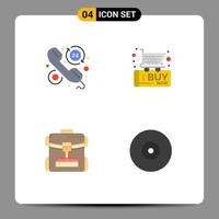 4 iconos creativos signos y símbolos modernos de horas de bolsa de cliente comprar servicio elementos de diseño vectorial editables vector