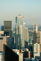 vista aérea de seattle, horizonte de la ciudad de washington foto