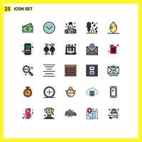 Universal Icon Symbols Group of 25 Modern Filled line Flat Colors of lemon party healthcare music karaoke Editable Vector Design Elements