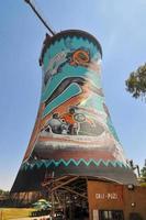 Soweto, South Africa - Oct 22, 2011 -  Orlando Towers Painted chimneys in Soweto, South Africa. Orlando towers are a famous landmark of Soweto, the township of Johannesburg. photo