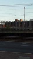 Aerial View of British City and Train Tracks video