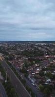 Aerial Footage of Train Tracks Passing Through City video