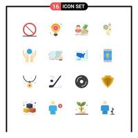 16 Universal Flat Color Signs Symbols of idea staff salary like female Editable Pack of Creative Vector Design Elements