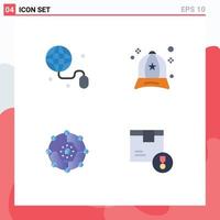 Modern Set of 4 Flat Icons Pictograph of education connectivity accessories fashion share Editable Vector Design Elements