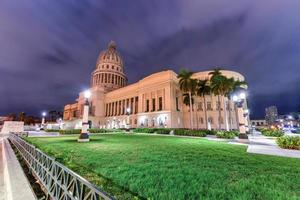 National Capital Building at dusk in Havana, Cuba. photo