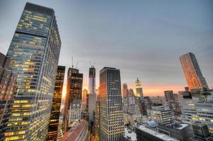 New York downtown skyline at sunset. photo