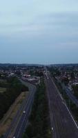 Aerial View of British City and Train Tracks video