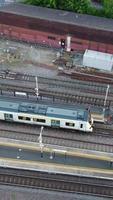 Aerial View of British City and Train Tracks video