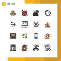 Modern Set of 16 Flat Color Filled Lines Pictograph of app right observatory direction jewel Editable Creative Vector Design Elements