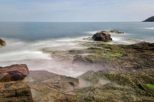 The rocky coast in Acadia National Park, Maine near Thunder Hole in the summer. photo