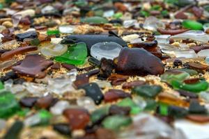 Seaglass Beach in Bermuda consisting of worn recycled glass bottles. photo