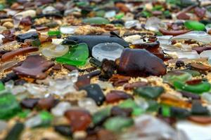 Seaglass Beach in Bermuda consisting of worn recycled glass bottles. photo