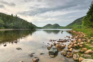 The Bubbles and Jordan Pond in Acadia National Park, Maine, USA photo