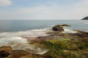 The rocky coast in Acadia National Park, Maine near Thunder Hole in the summer. photo