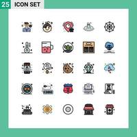 paquete de iconos vectoriales de stock de 25 signos y símbolos de línea para el servicio de araña nuevos elementos de diseño vectorial editables del hotel de natación vector