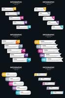 plantilla de diapositiva de presentación del paquete de infografías vectoriales 6 diagramas de ciclo de 5 pasos y líneas de tiempo vector