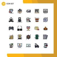 25 iconos creativos signos y símbolos modernos de monitor gráfico correo computadora punto de referencia elementos de diseño vectorial editables vector