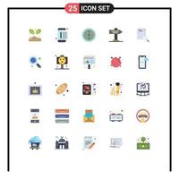 25 Thematic Vector Flat Colors and Editable Symbols of document research fan search map Editable Vector Design Elements