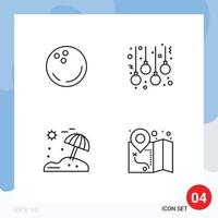 User Interface Pack of 4 Basic Filledline Flat Colors of ball umbrella strike christmas gps Editable Vector Design Elements