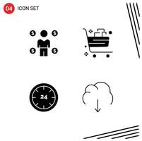 User Interface Pack of Basic Solid Glyphs of business and consumer cart day Editable Vector Design Elements