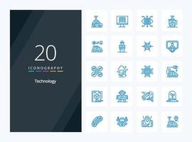 20 Technology Blue Color icon for presentation vector