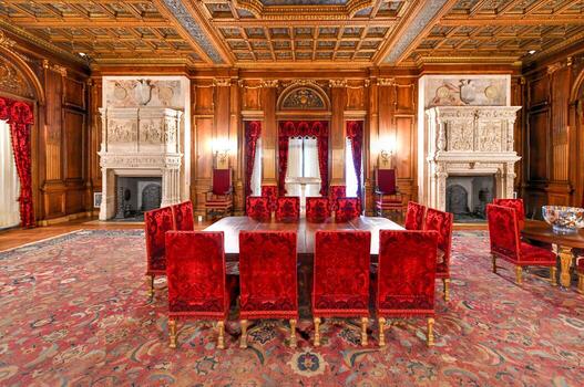 nueva york - 31 de agosto de 2019 - mansión vanderbilt en hyde park, nueva york. Históricamente conocido como Hyde Park, el sitio histórico nacional de la mansión de Vanderbilt es una de las propiedades más antiguas del río Hudson. foto