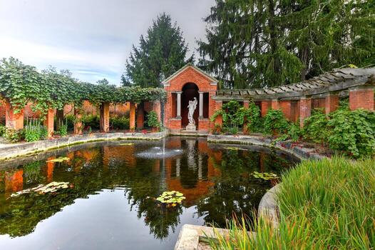 nueva york - 31 de agosto de 2019 - mansión vanderbilt en hyde park, nueva york. Históricamente conocido como Hyde Park, el sitio histórico nacional de la mansión de Vanderbilt es una de las propiedades más antiguas del río Hudson. foto