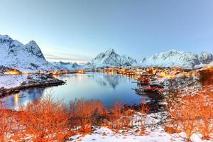 Winter in Reine, Lofoten Islands, Norway. photo